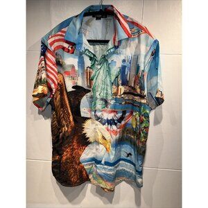 YOINS XXL US 16 MEN Multicolored CASUAL‎  Short  SLEEVE Button Down SHIRT